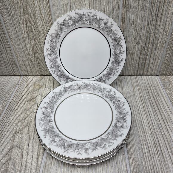 Set Of 4 Sango Florentine‎ Bread & Butter Plate Vintage Japan Platinum Trim - Picture 1 of 7
